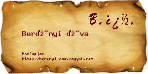 Berényi Éva névjegykártya