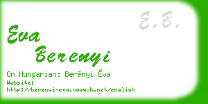 eva berenyi business card
