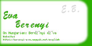 eva berenyi business card